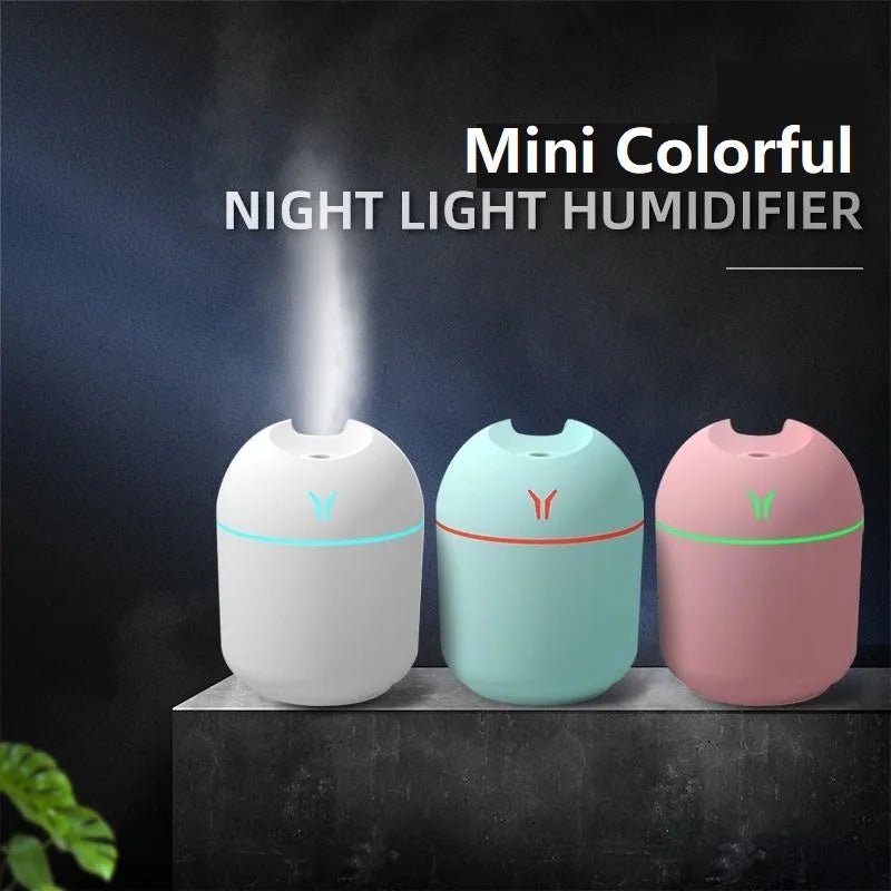250ML USB Mini Air Humidifier Aroma Essential Oil Diffuser For Home Car Ultrasonic Mute Mist Maker Diffuser with LED Color Lamp - UrbanNest Co