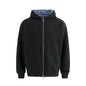 Plaid Lined Hooded Sweatshirt Jacket with Pearl Letters - UrbanNest Co