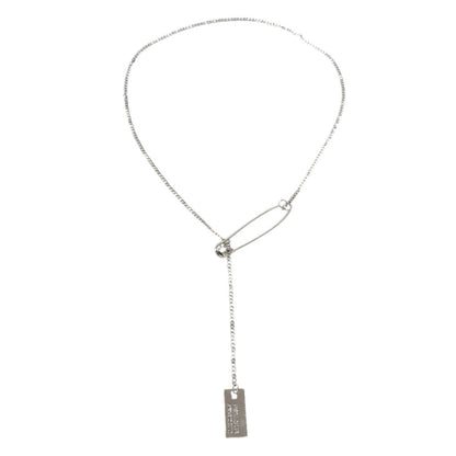 Punk Hip Hop Goth Style Gold Silver Chain Pin Square Pendant Y Lariat Necklace - UrbanNest Co