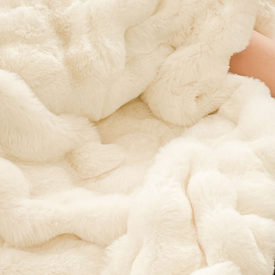 SOGA 200cm Creamy White Fur Fuzzy Super Soft and Cozy Fluffy Throw Blanket - UrbanNest Co