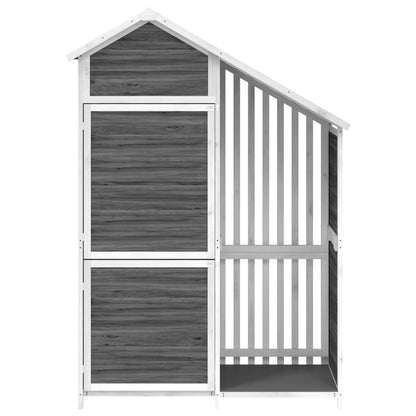 NNEVL Garden Tool Shed Grey 120x53.5x170 cm Solid Wood Pine - UrbanNest Co