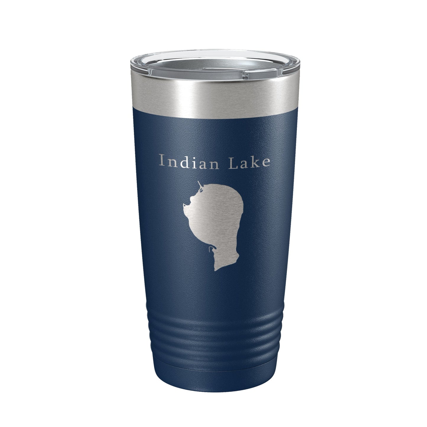 Indian Lake Map Tumbler Travel Mug Insulated Laser Engraved Coffee Cup Silver Creek Township Michigan 20 oz - UrbanNest Co
