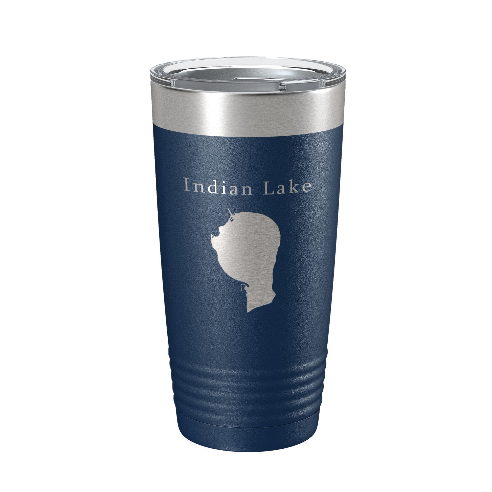 Indian Lake Map Tumbler Travel Mug Insulated Laser Engraved Coffee Cup Silver Creek Township Michigan 20 oz - UrbanNest Co