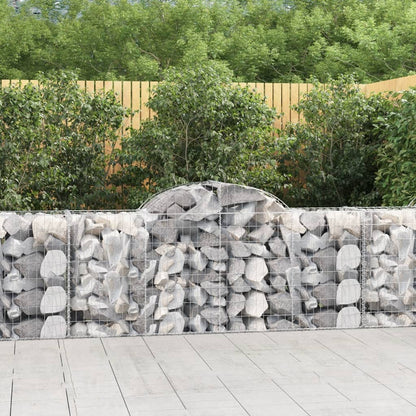 NNEVL Arched Gabion Baskets 3 pcs 200x50x80/100 cm Galvanised Iron - UrbanNest Co