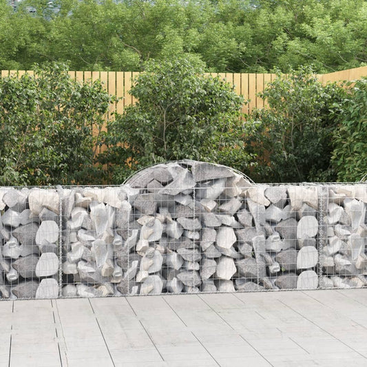 NNEVL Arched Gabion Baskets 3 pcs 200x50x80/100 cm Galvanised Iron - UrbanNest Co