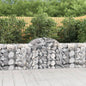 NNEVL Arched Gabion Baskets 3 pcs 200x50x80/100 cm Galvanised Iron - UrbanNest Co