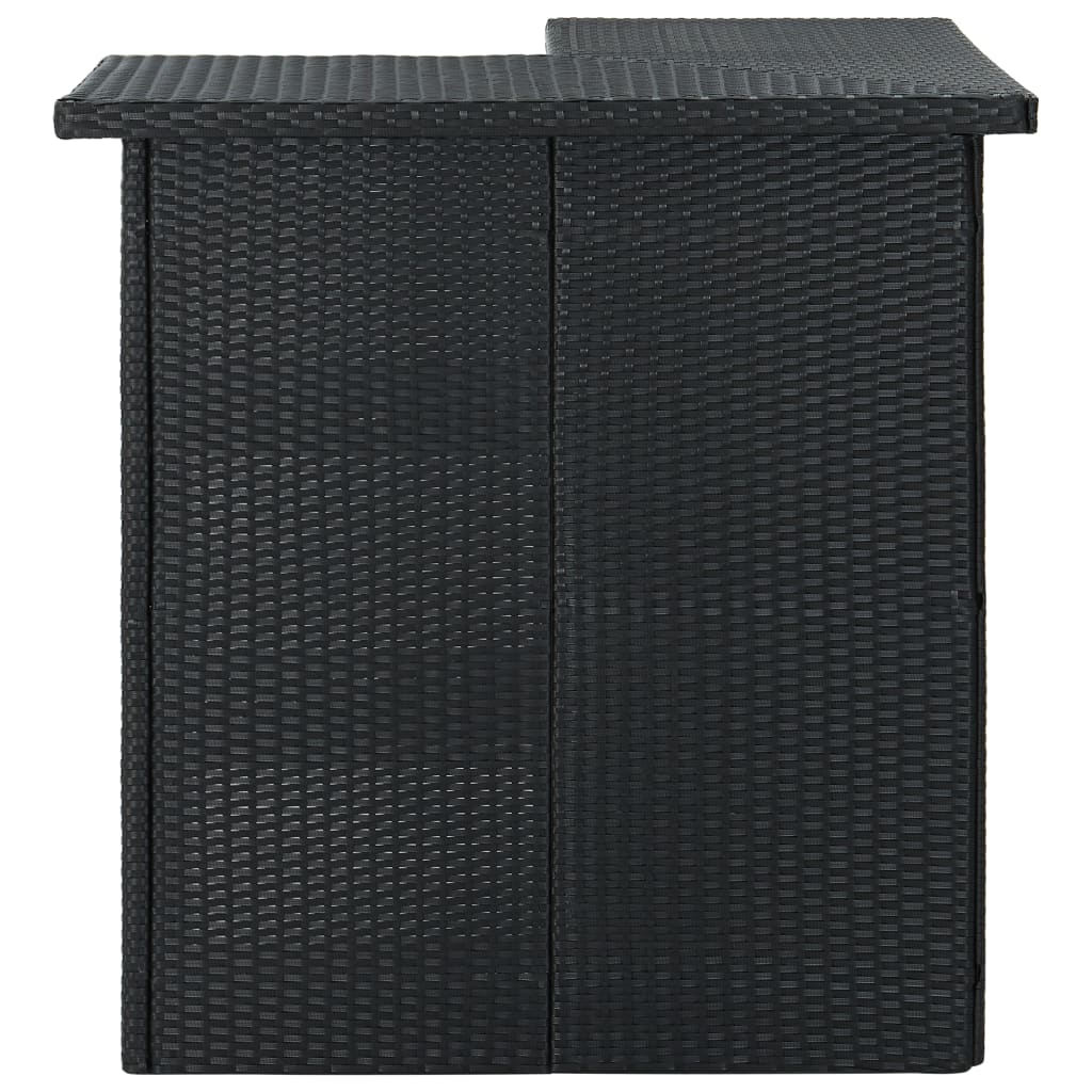 NNEVL 16 Piece Garden Bar Set with Cushions Poly Rattan Black - UrbanNest Co