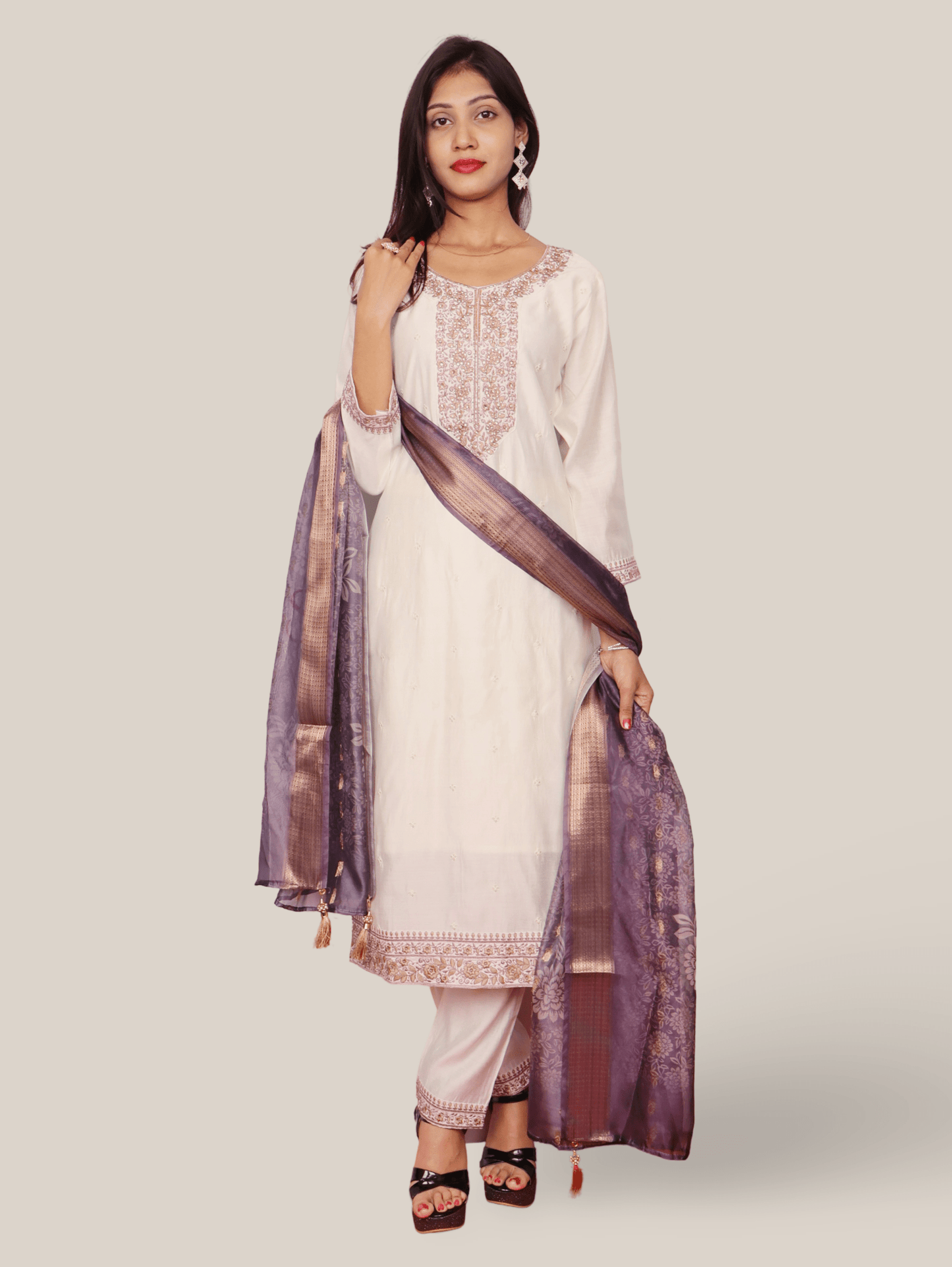 Woman's Straight Suit Set with Dupatta - UrbanNest Co