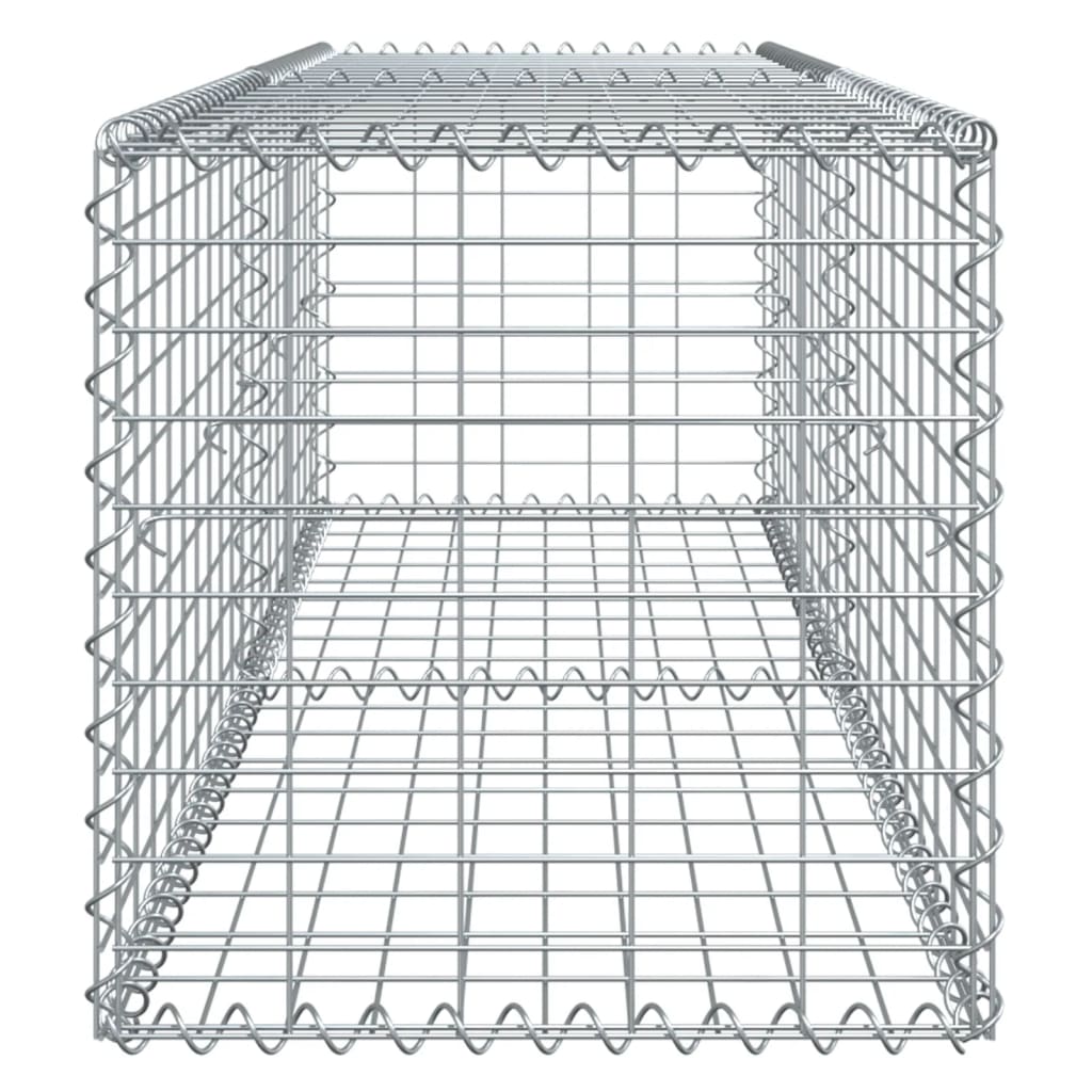 NNEVL Gabion Basket with Cover 200x50x50 cm Galvanised Iron - UrbanNest Co