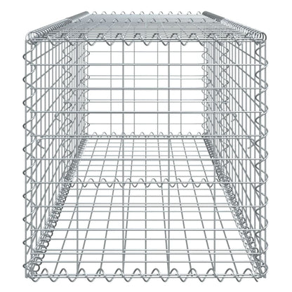 NNEVL Gabion Basket with Cover 200x50x50 cm Galvanised Iron - UrbanNest Co