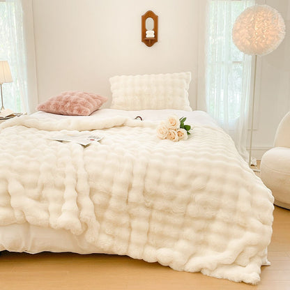 SOGA 200cm Creamy White Fur Fuzzy Super Soft and Cozy Fluffy Throw Blanket - UrbanNest Co
