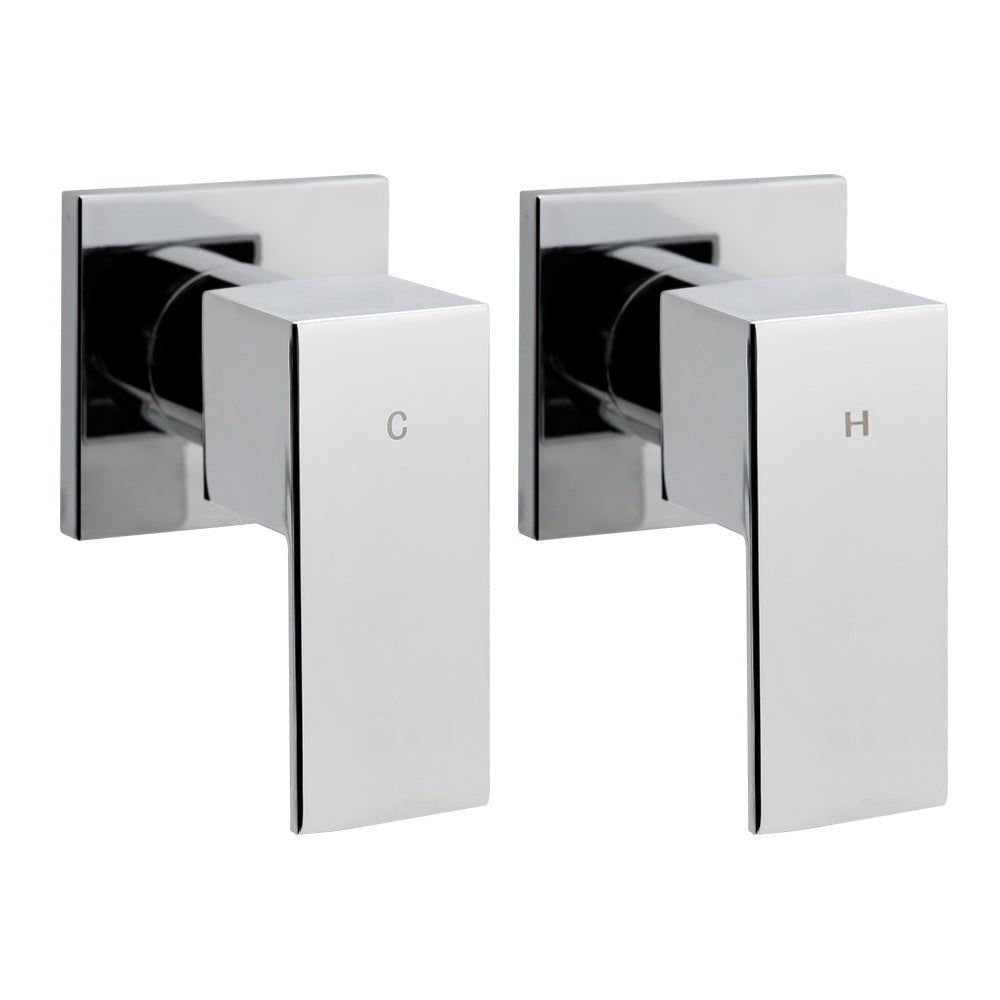 NNEDSZ Bathroom Taps Faucet Rain Shower Head Set Hot And Cold Diverter DIY Chrome - UrbanNest Co