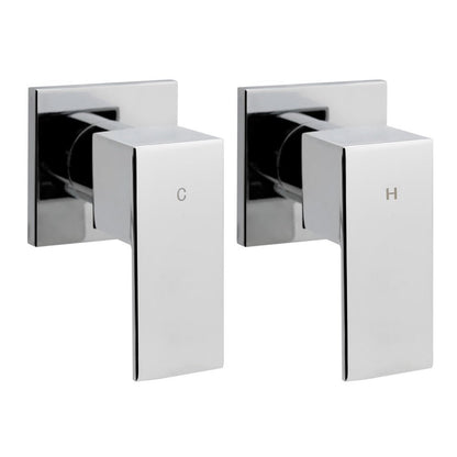 NNEDSZ Bathroom Taps Faucet Rain Shower Head Set Hot And Cold Diverter DIY Chrome - UrbanNest Co