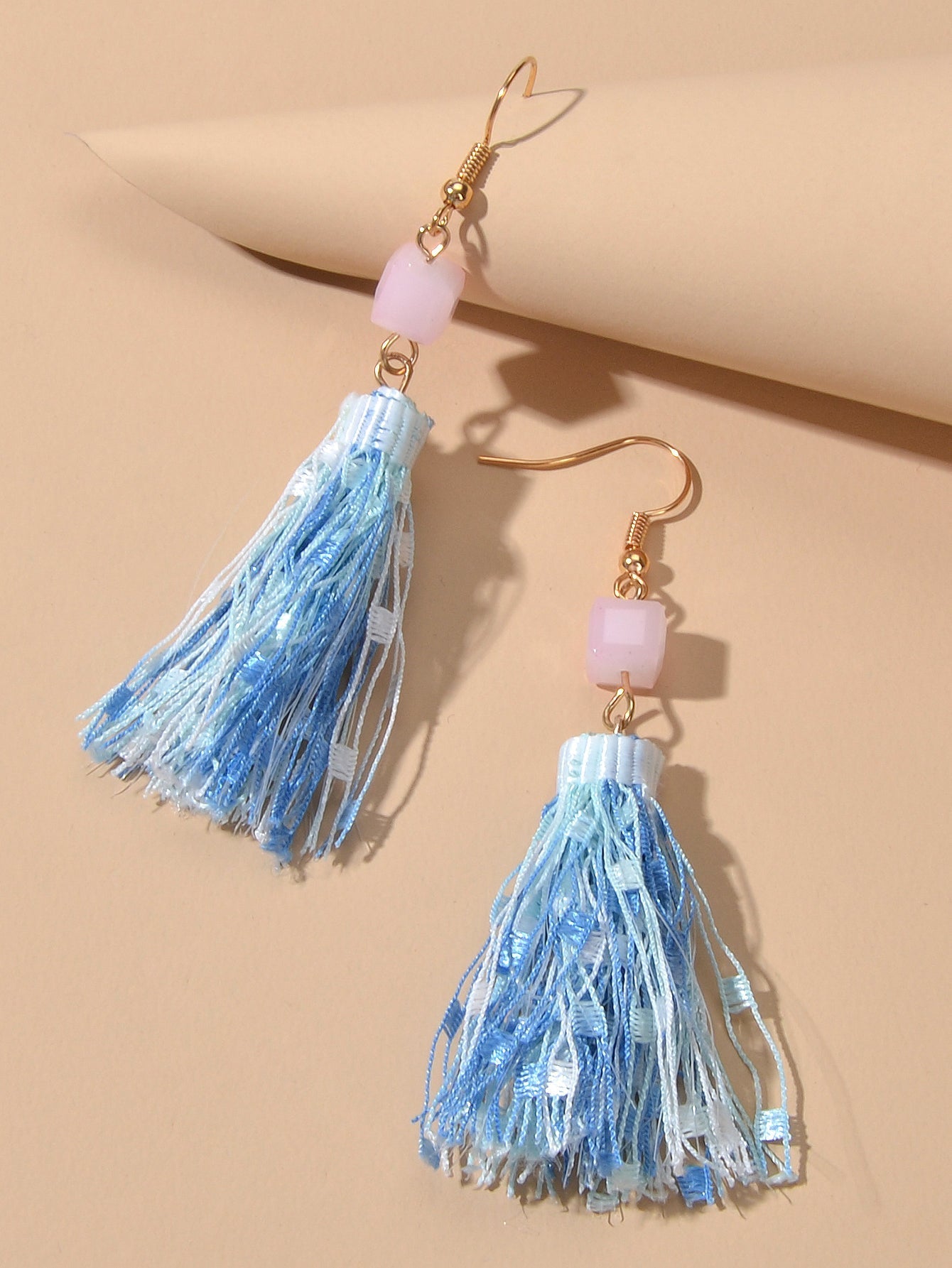 Ethnic Traditional Jewellery Pink Beads Rope Tassel Dangle Earrings for Women - UrbanNest Co