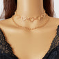 2pcs Gold Hollow out Heart Double layer Chain Clavicle Necklace Trendy Jewellery - UrbanNest Co