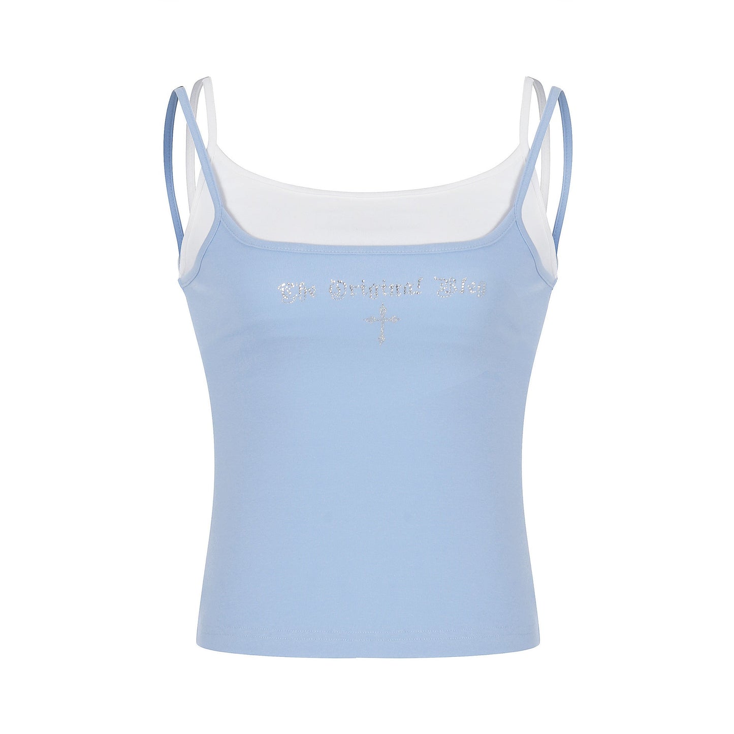 Letter Rhinestone Crochet Tank Sexy Fitted Slimming Inner Wear and Outer Layer Basic Top - UrbanNest Co