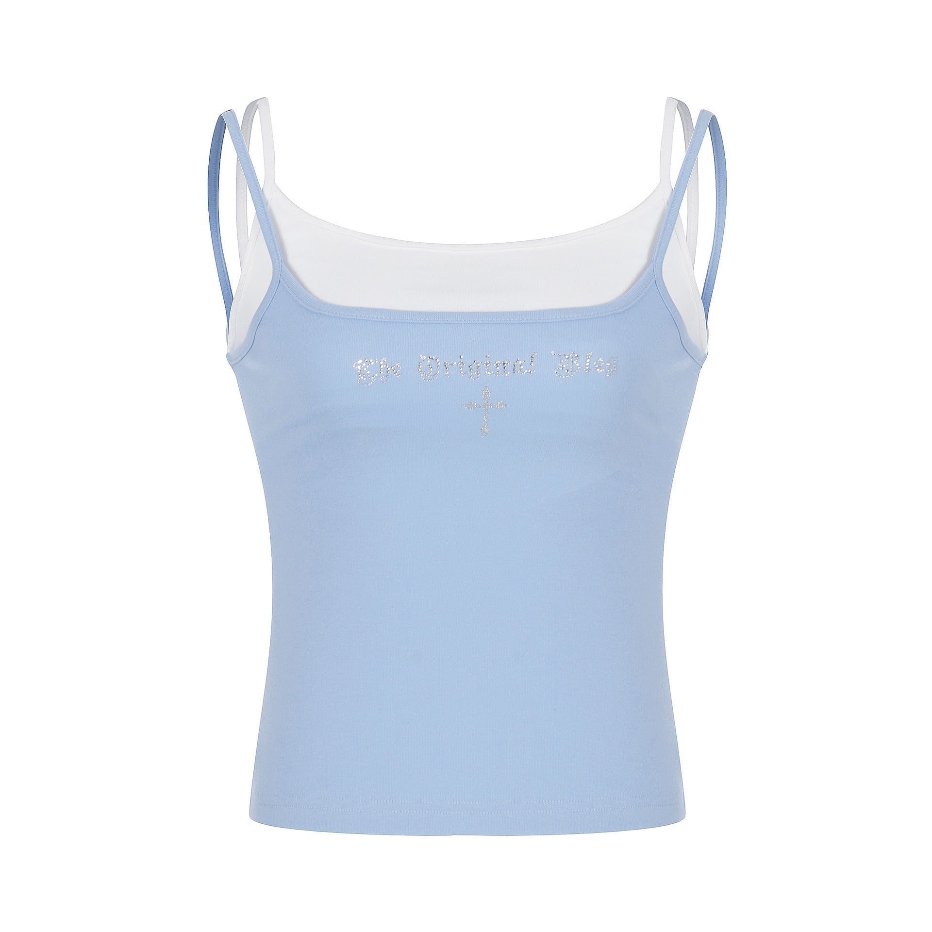 Letter Rhinestone Crochet Tank Sexy Fitted Slimming Inner Wear and Outer Layer Basic Top - UrbanNest Co