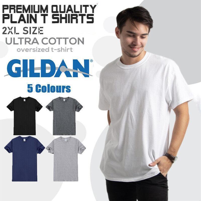 2XL Gildan Men T-shirt Plain Blank 100% premium Cotton Basic Tee Short Sleeve 76000 - UrbanNest Co