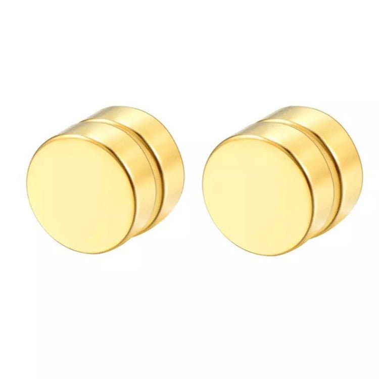 Men's Magnetic Disc Earrings, Punk Fake Ear Studs Jewelry - UrbanNest Co