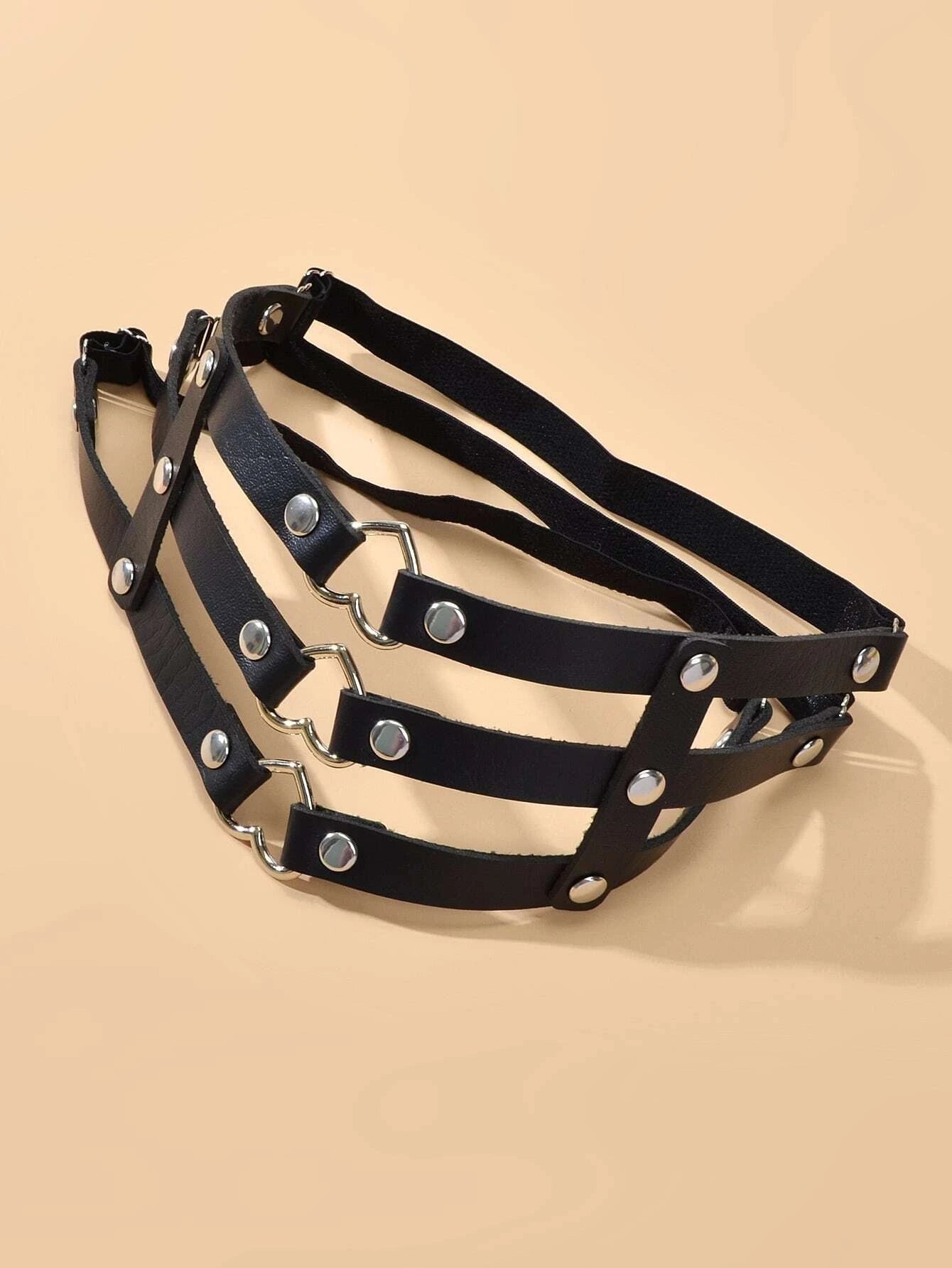Punk Gothic Black Pu Leather Elastic Leg Chain Cosplay Party Body Jewellery Gift - UrbanNest Co