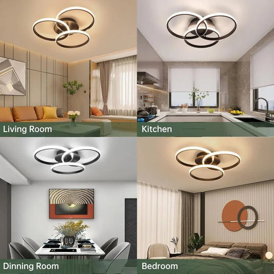 Dimmable LED Ceiling Light Fixtures with Remote Control, Suitable for Bedroom, Living Room, Dining Room, Kitchen (3000K - 6500K) - UrbanNest Co
