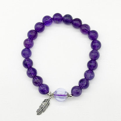 Sterling Silver Crystal Aroma Bracelet - Amethyst | Energy & Healing | Diffuser Jewellery | Gift for her - UrbanNest Co