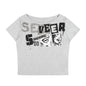 Distressed Printed Crop Top Women's Summer Sexy Slim - Fitting Casual Comfortable Short Sleeve Shirt Trendy - UrbanNest Co