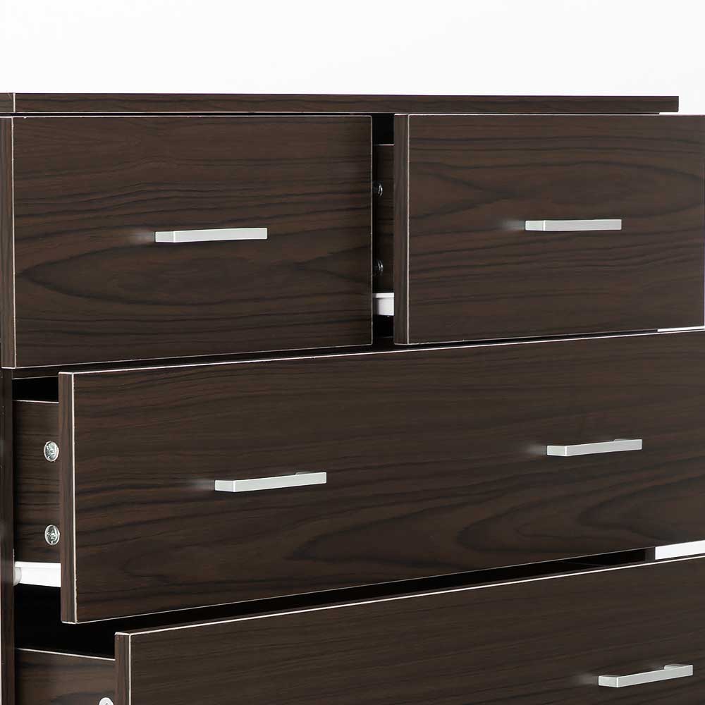 NNEDPE Tallboy Dresser 6 Chest of Drawers Cabinet 85 x 39.5 x 105 - Brown - UrbanNest Co