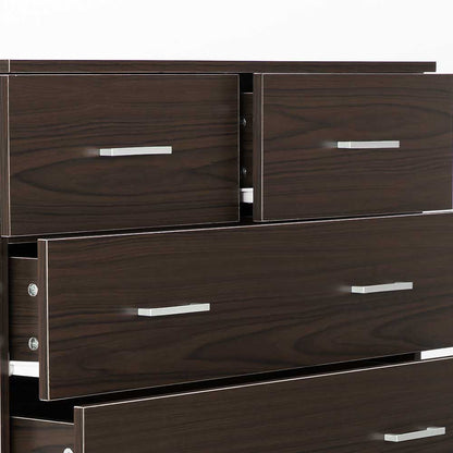 NNEDPE Tallboy Dresser 6 Chest of Drawers Cabinet 85 x 39.5 x 105 - Brown - UrbanNest Co