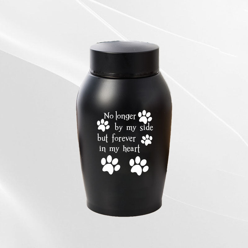 Stainless Steel Pet Memorial Urn: Black Portable & Moisture - Proof Ash Keepsake Designed for Small Pets - UrbanNest Co