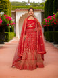 Semi - Stitched Lehenga with Soft Net Fabric & Zari Thread Work by Shreekama - UrbanNest Co