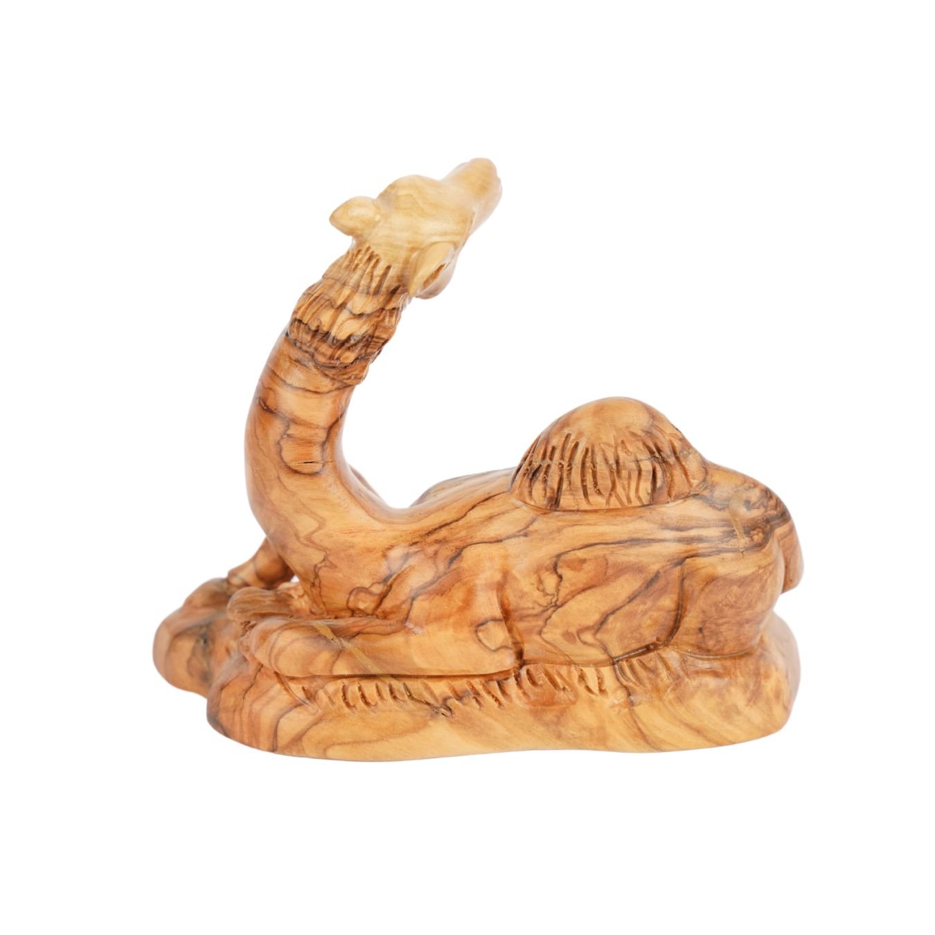 Handgeschnitztes Dromedar aus Olivenholz – Kunstvolle Krippenfigur aus Bethlehem (11,5 cm) - UrbanNest Co