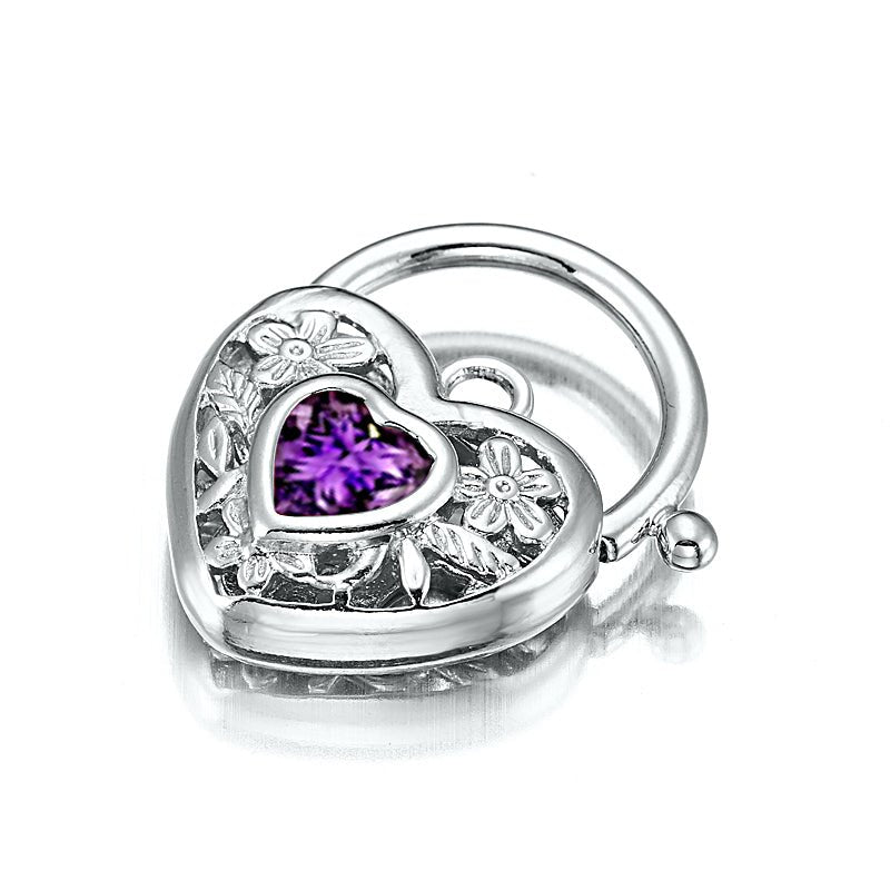 925 Sterling Silver Plated Purple Filigree Heart Locket - USA Made - UrbanNest Co