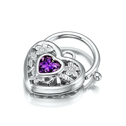 925 Sterling Silver Plated Purple Filigree Heart Locket - USA Made - UrbanNest Co