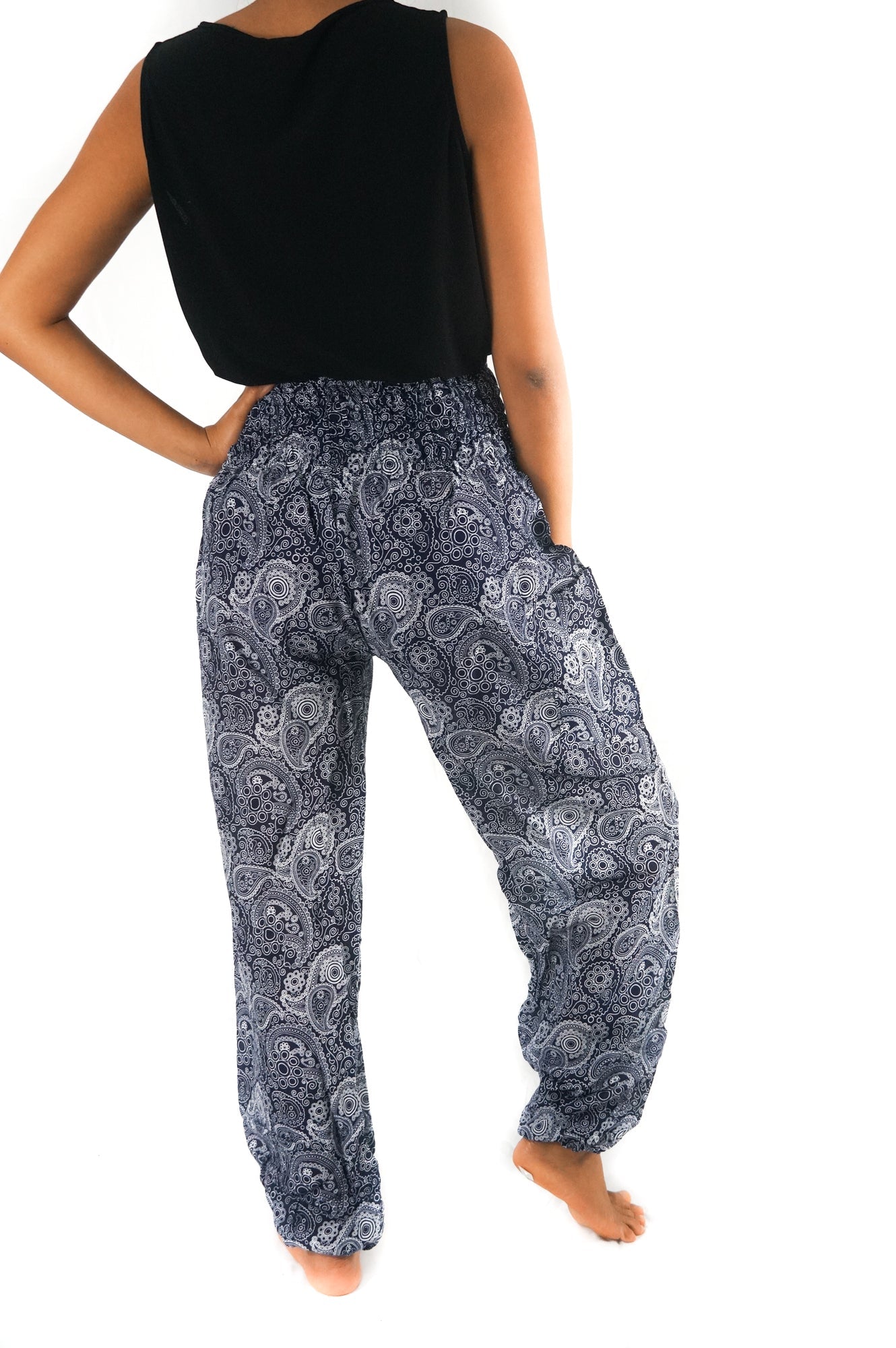 Black Paisley Pants Women Boho Pants Hippie Pants Yoga - UrbanNest Co