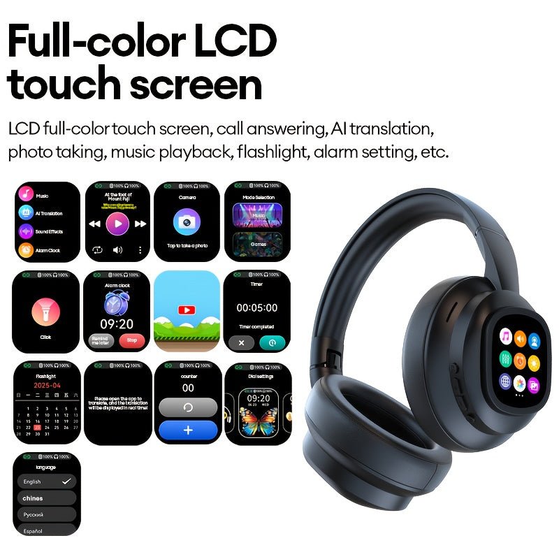 NNETM AI Translation Headphones LCD Touch Wireless Earbuds - UrbanNest Co