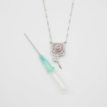 Sterling Silver Rose Garden Aroma Necklace - Pink | Energy & Healing | Diffuse on the go - UrbanNest Co