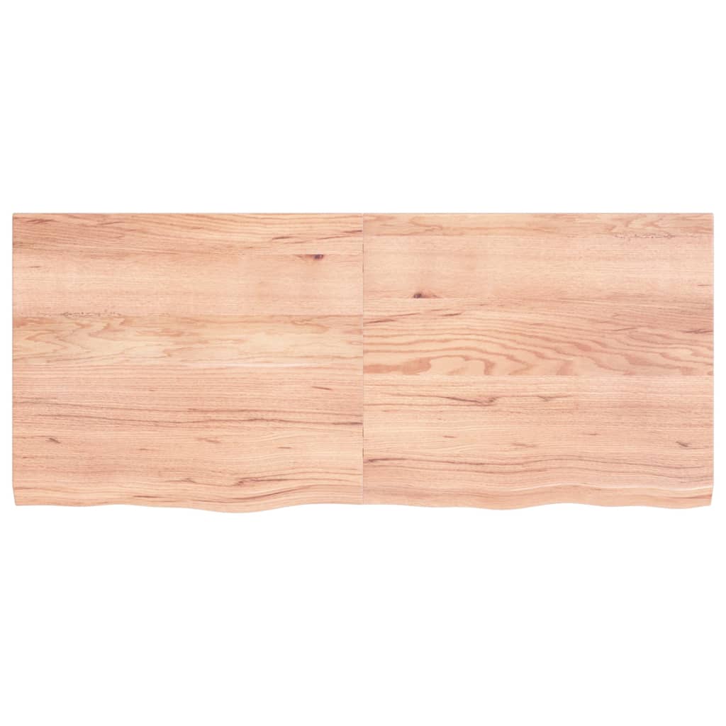 NNEVL Bathroom Countertop Light Brown 140x60x4 cm Treated Solid Wood - UrbanNest Co