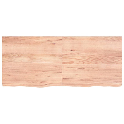 NNEVL Bathroom Countertop Light Brown 140x60x4 cm Treated Solid Wood - UrbanNest Co