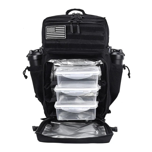 45L Tactical Backpack with Built - In Cooler Black - UrbanNest Co
