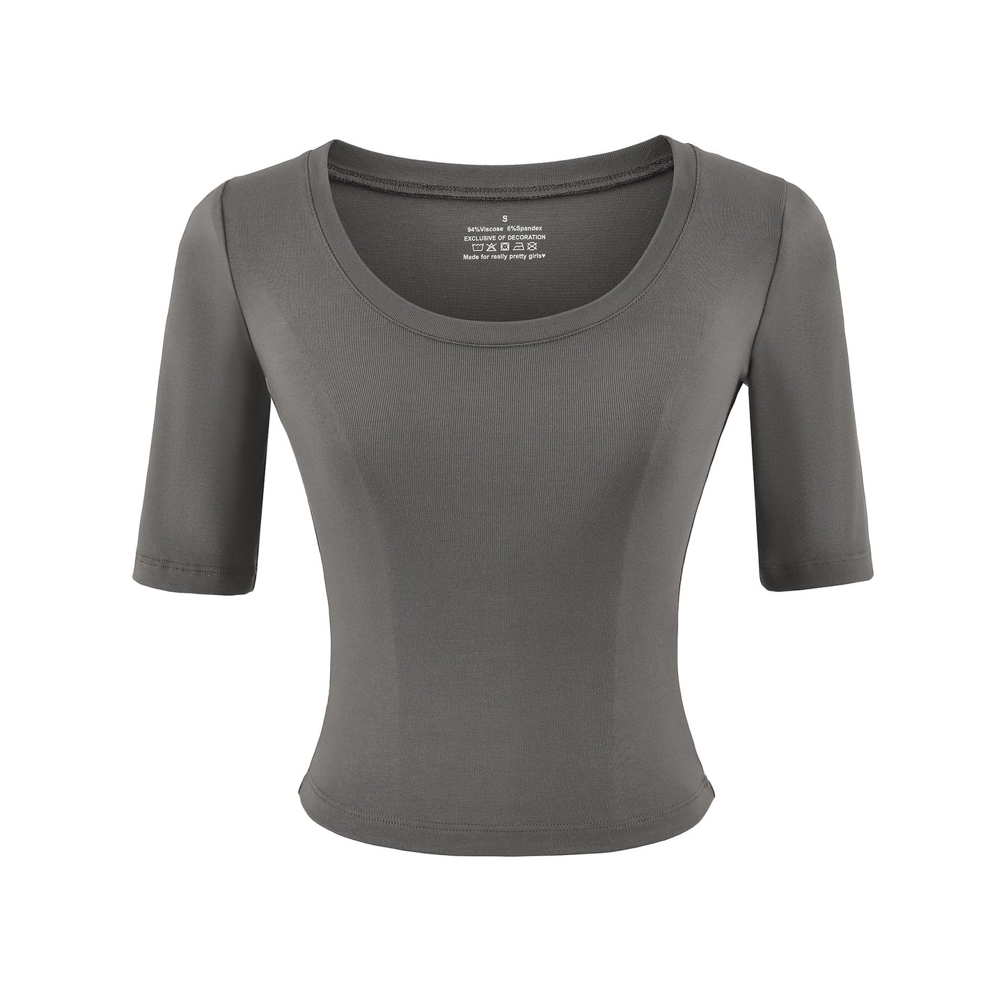 Round neck mid sleeve T-shirt for women - UrbanNest Co