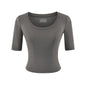 Round neck mid sleeve T-shirt for women - UrbanNest Co