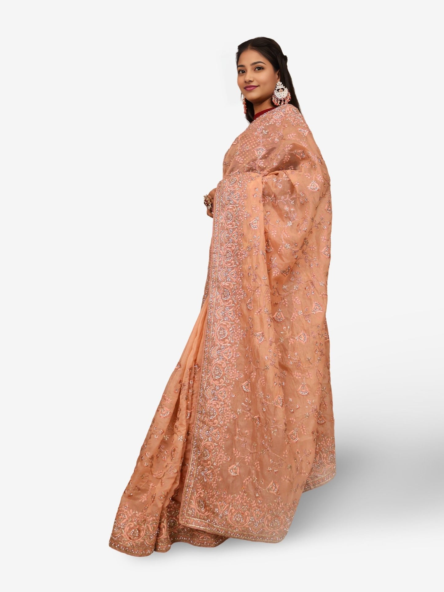 Designer Saree with Stone & Heavy Embroidery Work by Shreekama - UrbanNest Co