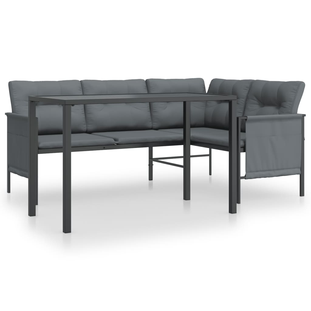 NNEVL 2 Piece Garden Dining Set Anthracite Steel - UrbanNest Co