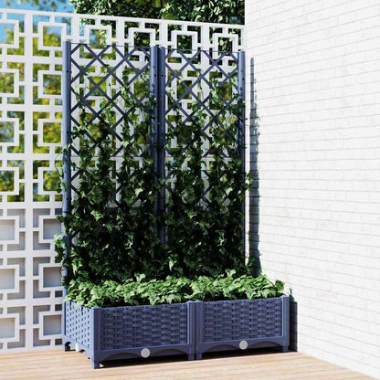 NNEVL Garden Planter with Trellis Blue Grey 80x40x121.5 cm PP - UrbanNest Co