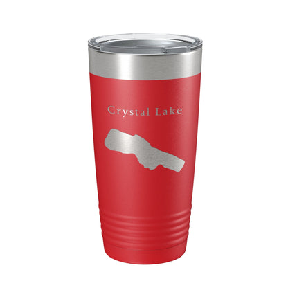 Crystal Lake Map Tumbler Travel Mug Insulated Laser Engraved Coffee Cup Michigan 20 oz - UrbanNest Co