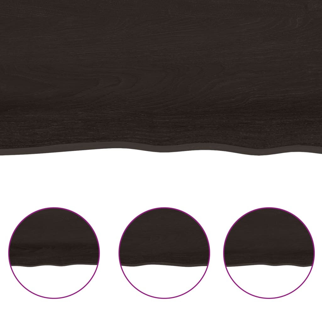 NNEVL Bathroom Countertop Dark Brown 120x50x4 cm Treated Solid Wood - UrbanNest Co