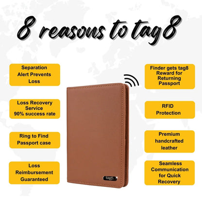 Dolphin Smart Leather Passport Tracker - UrbanNest Co