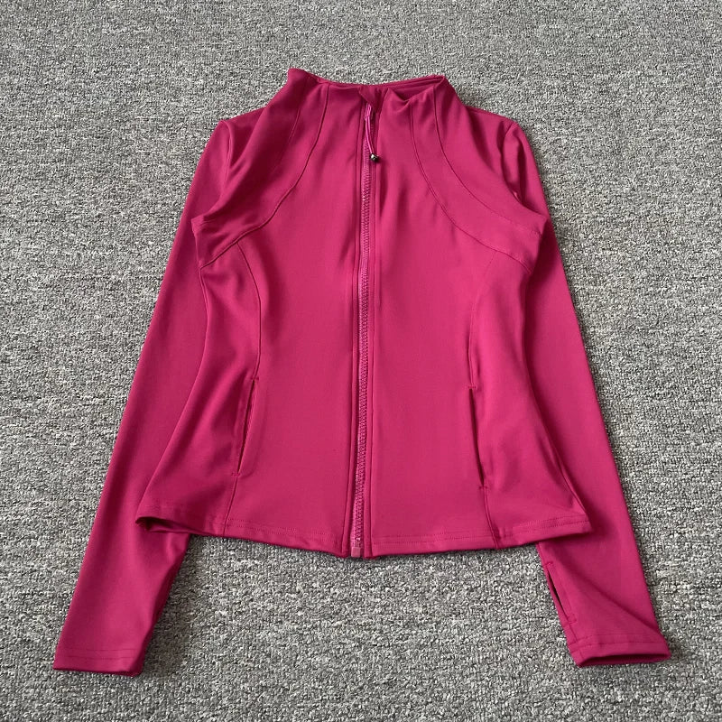 Quick Dry Stand Up Collar Fitness Jacket For Women Slim - Fit Zipper Yoga Wear Long Sleeve Breathable Running Sports Cycling Top - UrbanNest Co