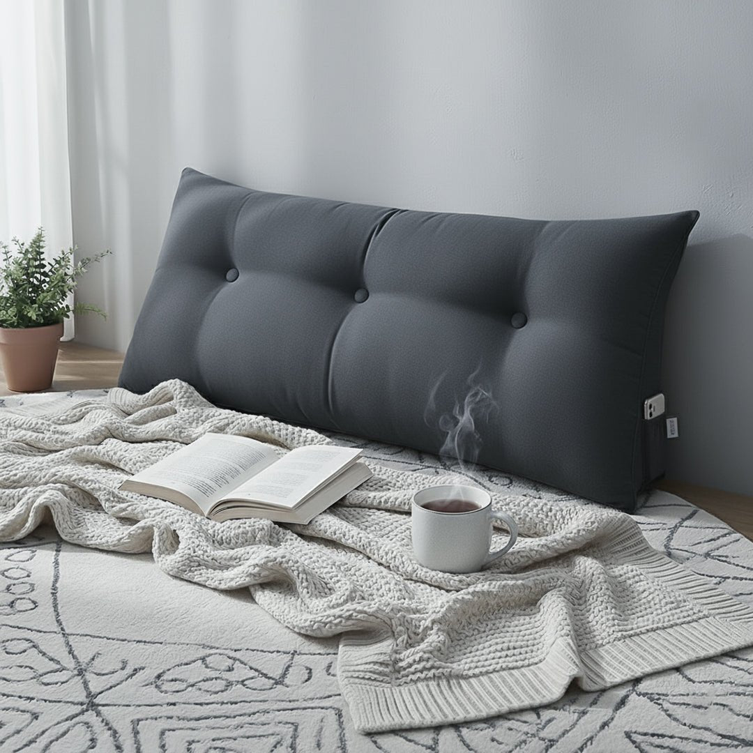 SOGA 4X 100cm Dark Grey Triangular Wedge Bed Pillow Headboard Backrest Bedside Tatami Cushion Home Decor - UrbanNest Co